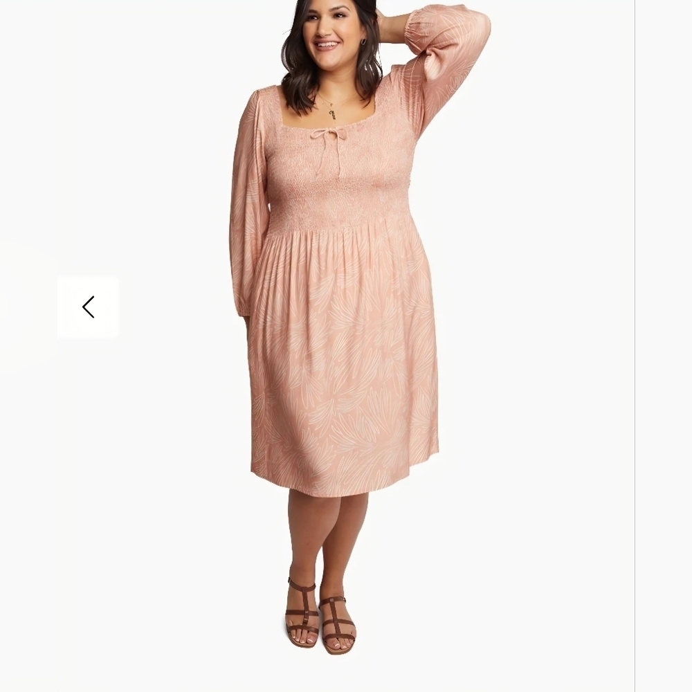 ABLE New Rose Pink Smocked Midi Dress Size 2X